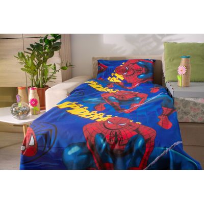 Lenjerie 3 piese pat baieti 2-8 ani Spider-Man pentru saltele 140x70 ASC6427968000073