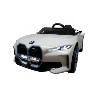 Masinuta electrica cu telecomanda, roti din spuma eva, scaun din piele ecologica, varsta 1-5 ani, bmw i4 - alb edeedibmwi4alb
