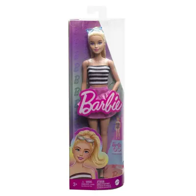 PAPUSA BARBIE FASHIONISTA BLONDA CU PARUL PRIN IN COADA SI FUSTA ROZ VIVMTFBR37_HRH11