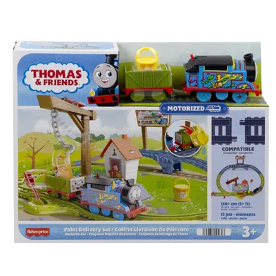 THOMAS SET DE JOACA CU LOCOMOTIVA MOTORIZATA THOMAS LIVREAZA VOPSEAUA VIVMTHTN34