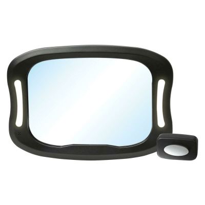 Oglinda auto, FreeON, Pentru masina, Cu iluminare LED, Include telecomanda pentru pornire si oprire usoara, 28x21 cm, Black BYN38145