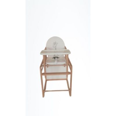 Scaun de masa din lemn de Fag  multifunctional cu tavita din plastic MyKids Wiktoria Giraffe  86850