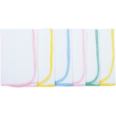 Set 6 scutece tetra, Bubaba, Din bumbac, Cu multiple intrebuintari, 40x40 cm, Placute la atingere si practice, 0 luni+, Multicolor BYN5721