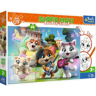 PUZZLE TREFL PRIMO 24 SUPER MAXI 44 PISICI TRUPA PISICILOR VIV41011