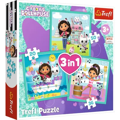 PUZZLE TREFL 3IN1 GABBYS DOLLHOUSE ACTIVITATILE LUI GABBY VIV34871