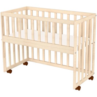 Patut copii din lemn co-sleeper hubners eva 94x46 cm natur hubpcshena