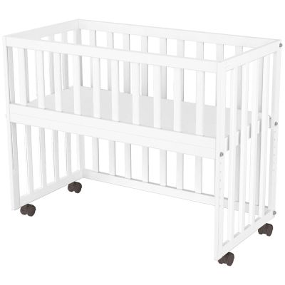 Patut copii din lemn co-sleeper hubners matei 94x46 cm alb hubpcshmal
