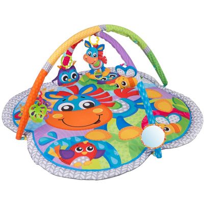 Covoras educational, Playgro, Pentru copii, Interactiv, Multifunctional, Pentru activitati fizice, Cu elemente detasabile, 0 luni+, Clip Clop Musical Activity Gym BYN186991