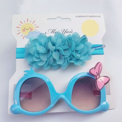 Set turcoaz bentita si ochelari de soare - Little daisy MDJ0061-5