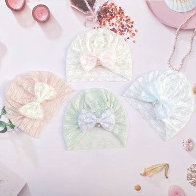 Caciulita tip turban din danteluta (marime disponibila: 3-6 luni (marimea 18 incaltaminte), culoare: vernil) adj0066-be1.3-6 luni (marimea 18 incaltaminte)-vernil