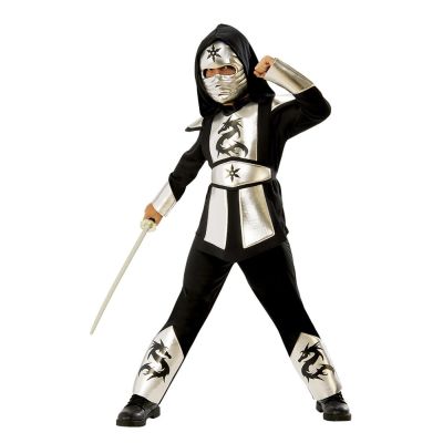 Costum de carnaval - ninja (argintiu)
