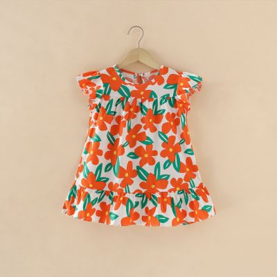 Rochita pentru fetite - Orange flowers MDNew151-de2