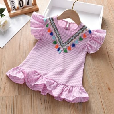 Rochita roz pentru fetite - Ciucurasi colorati MBNew22-de