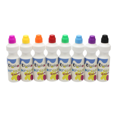 Set 8 culori x 75 ml guasa cu buretel - okelfc2128