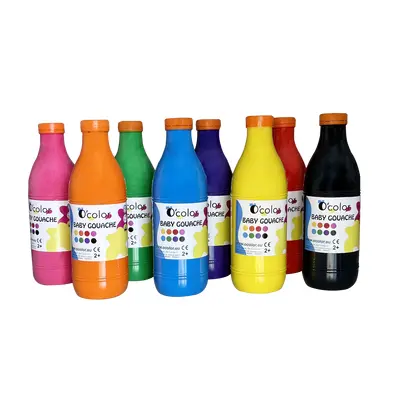 Set 8 x 1000 ml guasa lavabila pictura, potrivita pentru copii mici, incepand de la 2 ani - okelfc2095