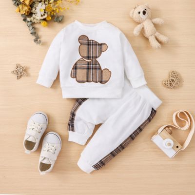 Trening alb pentru baietei - teddy bear (marime disponibila: 6-9 luni (marimea 19 incaltaminte)) mbnew202-de.6-9 luni (marimea 19 incaltaminte)