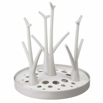 Uscator, Bocioland, Pentru biberoane, Cu design flexibil, Fara BPA, Pentru 8 recipiente, 22x26 cm, White BYNBL047