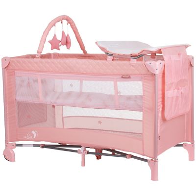 Patut pliabil cu saltea de infasat chipolino luna flamingo hubkosilu245fl
