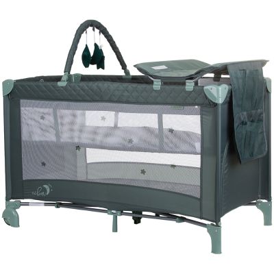 Patut pliabil cu saltea de infasat chipolino luna pastel green hubkosilu244pg