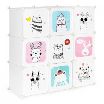 Raft modular cu 9 compartimente pentru camera copilului ecotoys 09b edeedipjjcbs0009-09b