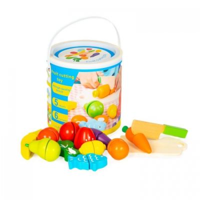 Set de fructe si legume din lemn, 13 elemente, ecotoys hc517244 edeedihc517244