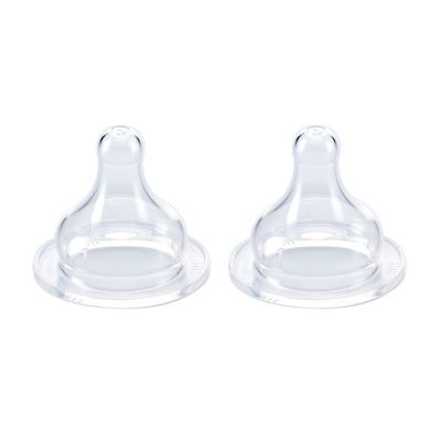 Set 2 tetine silicon pentru biberon cu gat larg debit variabil 0 - 18 LUNI DNBTHE1786