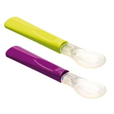 Thermobaby- Set 2 lingurite cu varf din silicon verde/mov DNBTHE164291