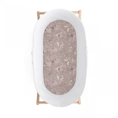 Cearsaf Din Bumbac Cu Elastic Pe Contur Pentru Landou Si Cosulete, Cherry Dark Pjb1686