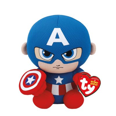 PLUS TY 15CM BEANIE BABIES MARVEL CAPTAIN AMERICA VIVTY41189