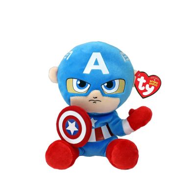 PLUS TY 15CM BEANIE BABIES SOFT MARVEL CAPTAIN AMERICA VIVTY44002