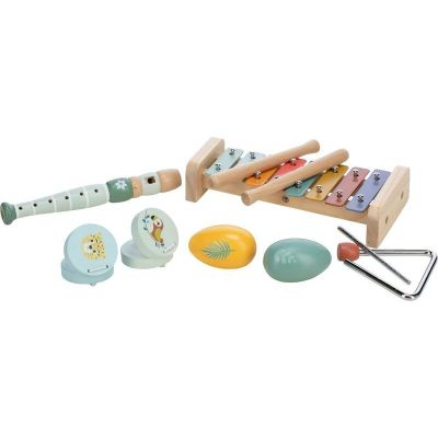 Set instrumente muzicale, Free2Play, 5 in 1, Contine xilofon, Fluier, Din lemn, Conform cu standardul european de securitate EN71/123, 3 ani+, Multicolor BYN80586