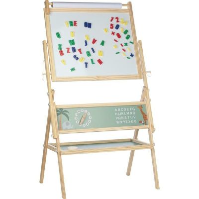 Tablita magnetica, Free2Play, 2 in 1, Cu litere si cifre magnetice, Din lemn, Conform cu standardul european de securitate EN71/123, 3 ani+, Multicolor BYN80609
