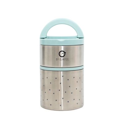 Termos mancare solida cu doua recipiente independente 250+570ml turcoaz Olmitos LVTKOLM0532