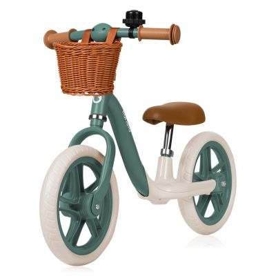 Bicicleta fara pedale, Lionelo, Alex Plus, Usoara, Cu ghidon si sa reglabile, Include cos depozitare si sonerie, Din otel, Cu roti din spuma EVA, 12 inch, Green Forest BYNLO-ALEX_PLUS_GREEN_FOREST