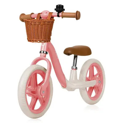 Bicicleta fara pedale, Lionelo, Alex Plus, Usoara, Cu ghidon si sa reglabile, Include cos depozitare si sonerie, Din otel, Cu roti din spuma EVA, 12 inch, Pink Rose BYNLO-ALEX_PLUS_PINK_ROSE