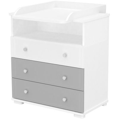 Comoda de infasat hubners patrik 80 cm alb grafit hubcihp80ag
