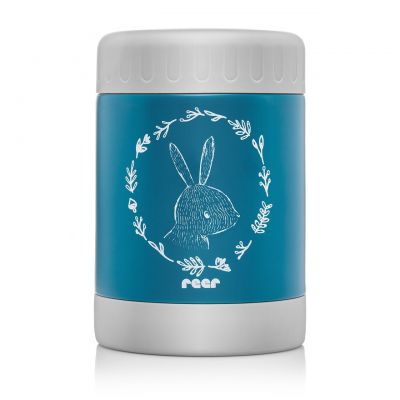 Cutie termica pentru mancare, otel inoxidabil vidat, 300 ml, albastra, Reer ColourDesign 90411
