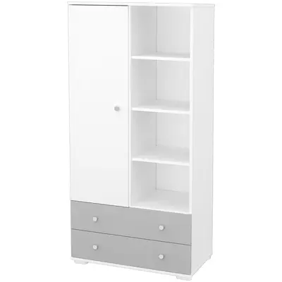 Dulap cu o usa si 2 sertare hubners patrik alb grafit hubd1u2shpag