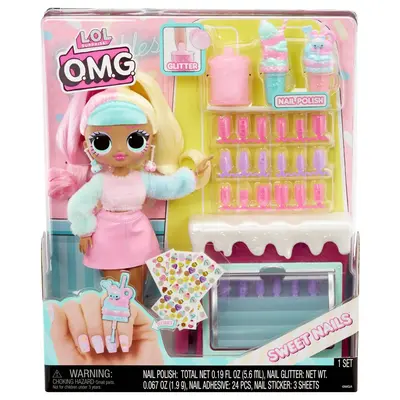 L.O.L. SURPRISE! OMG SWEET NAILS CANDYLICIOUS SPRINKLES SHOP SET PAPUSA CU ACCESORII VIVMGA503781EUC