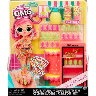 L.O.L. SURPRISE! OMG SWEET NAILS PINKY POPS FRUIT SHOP SET PAPUSA CU ACCESORII VIVMGA503842EUC