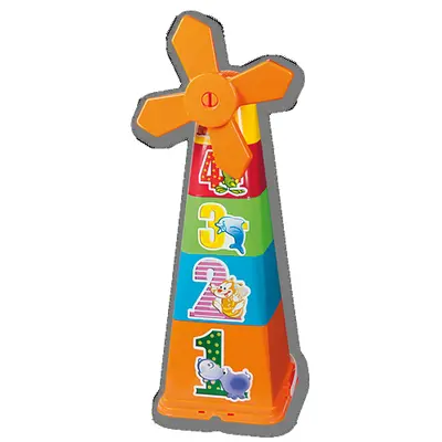 Jucarie de stivuit pentru apa si nisip moara cu numere - okeagi3100-0000