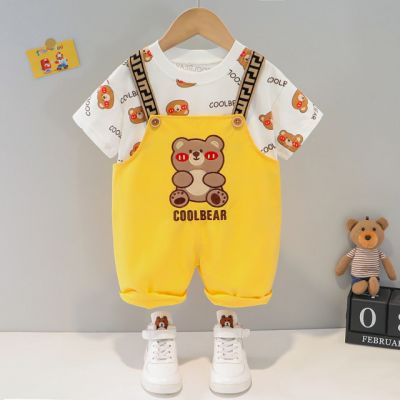 Costumas pentru baietei cu salopeta - Cool bears ADXQ1887-1-dg