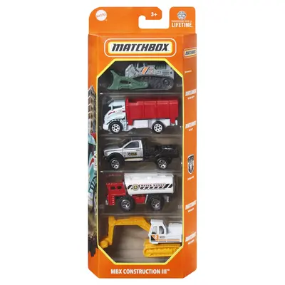 MATCHBOX SET 5 MASINUTE METALICE MBX CONSTRUCTION III SCARA 1:64 VIVMTC1817_HVT77