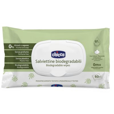 Servetele umede biodegradabile Chicco cu clapeta, fara alcool si sapun, 60bucati, 0luni+ CHC1205070-7