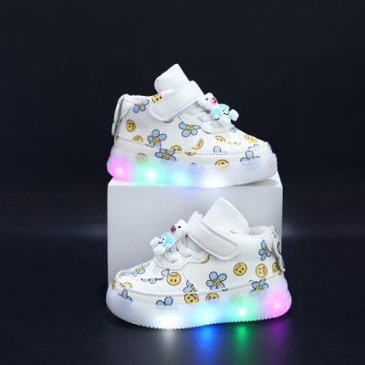 Adidasi albi cu luminite - Nice AD706-1-c