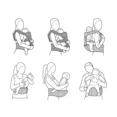 Marsupiu multifunctional pentru copii, 0-35 luni, ecotoys j-bc1601 - gri edeedij-bc1601grey