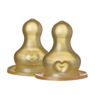 Bibs - set 2 tetine pentru biberon, latex, cu flux mediu bbb5000050