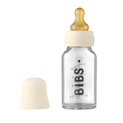Bibs - set complet biberon din sticla anticolici, 110 ml, ivory bbb5013216