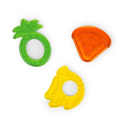 Bright starts - set 3 jucarii de dentitie texturate juicy chews - pepene, ananas, banana bbb13077