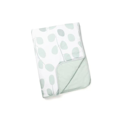 Doomoo - paturica ultradelicata bumbac organic, leaves aqua green bbbds31